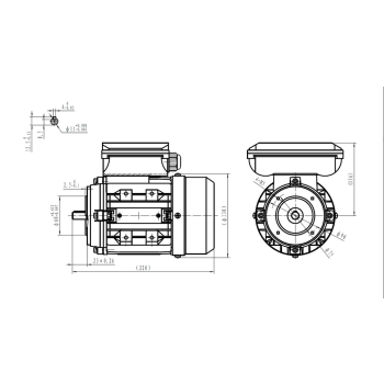 Silnik elektryczny jednofazowy 0,25kW 2800 obr/min. 63B14